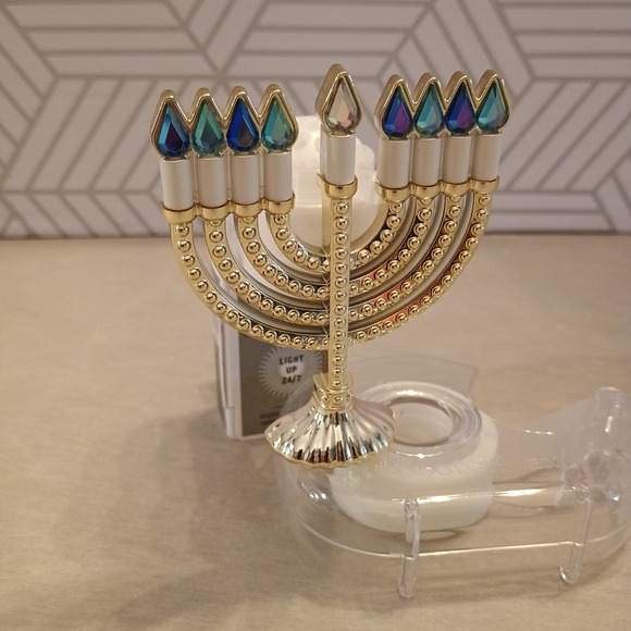 Bath & Body Works Other - Bath & Body‎ Work ~MENORAH 🕎 Hanukkah Wallflower Plug In NightLight Blue Jewel